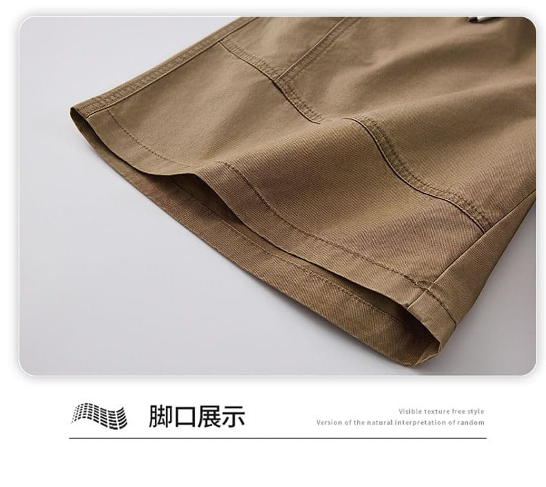 실사 여름 새로운 순면 레트로 캐주얼 반바지 남자 루즈핏 다용도 산계 출퇴근 편안함 통기성 오부 바지 상세 이미지 33