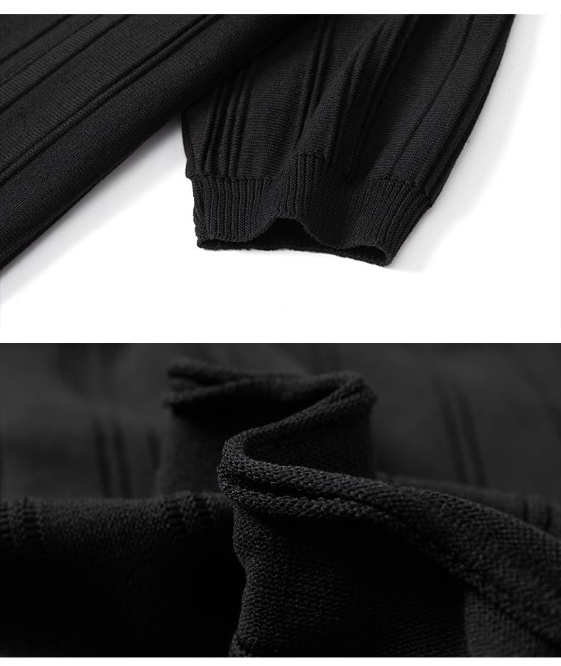 실사 오래된 돈 바람 니트 하프 지퍼 POLO 셔츠 남성 반팔 티셔츠 여름 질감 센스 모직물 맨위 상세 이미지 15