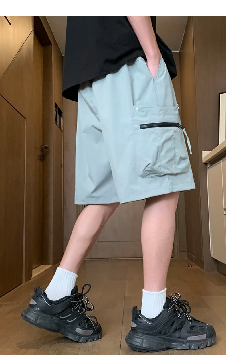 실사 아메리칸 조수 브랜드 워크웨어 반바지 남성 여름 얇은 스타일 루즈핏 속도 드라이 아이스 실크 5 점 캐주얼 바지 상세 이미지 13