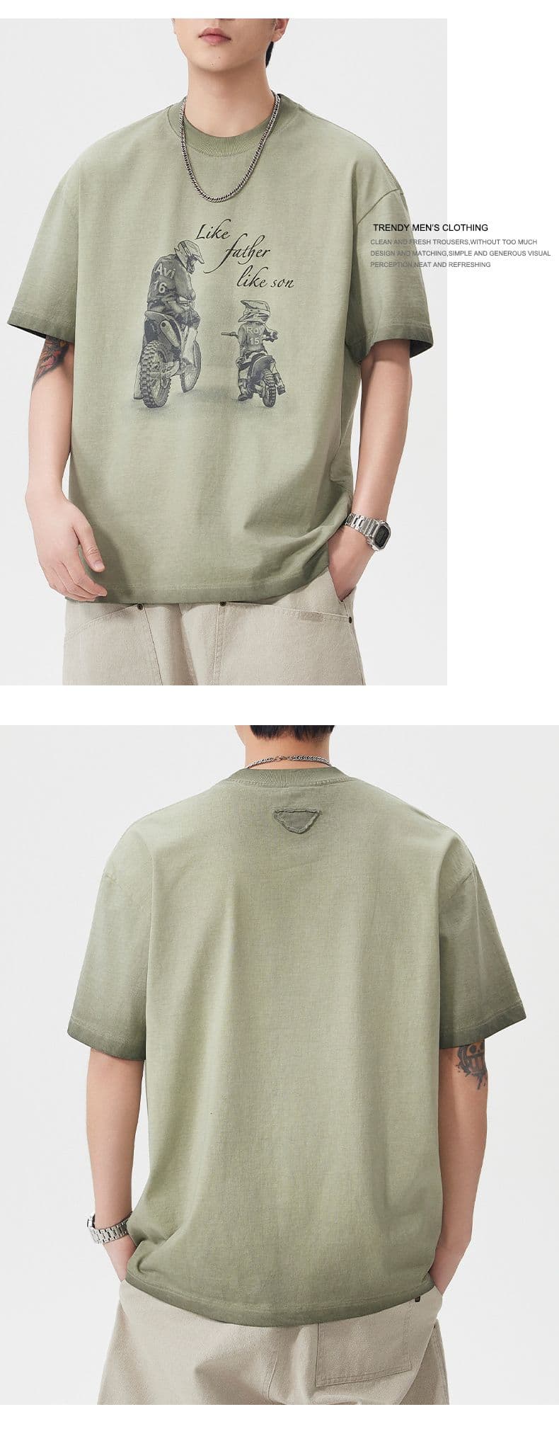 실사 아메리칸 레트로 조수 브랜드 마 오래된 무거운 워싱 반팔 티셔츠 남자 여름 루즈핏 라운드 넥 반소매 맨위 상세 이미지 9