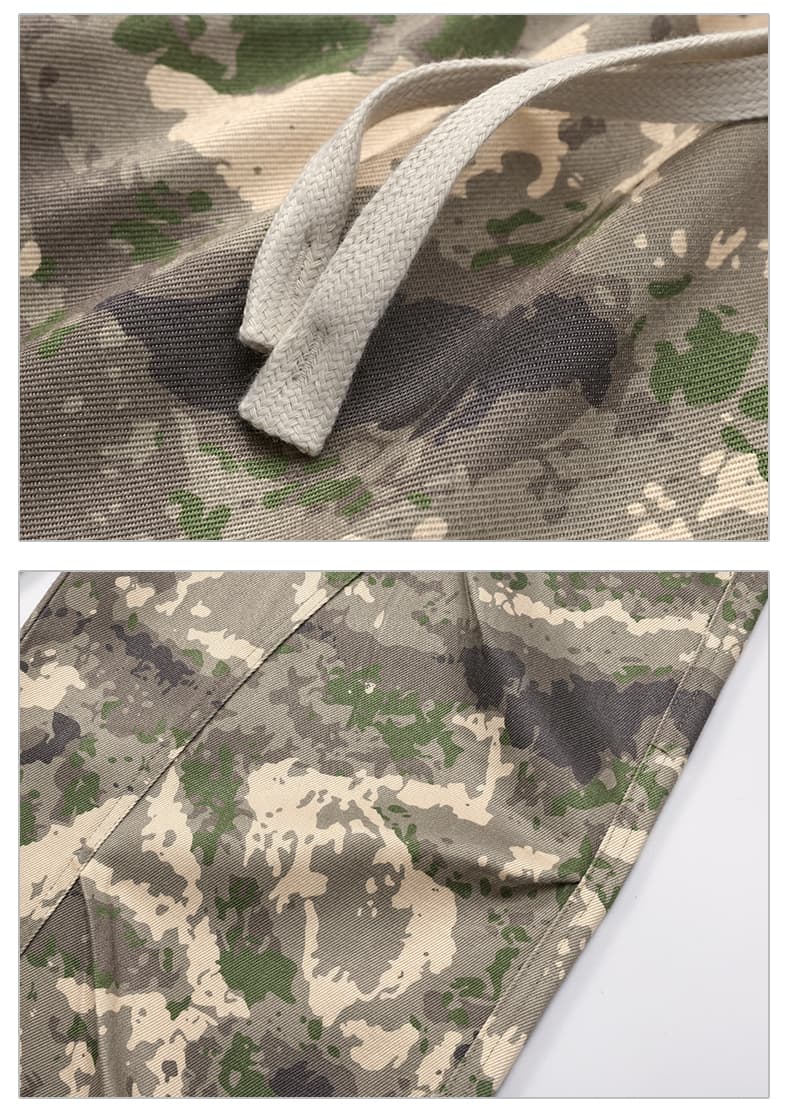 실사 가을 새로운 카모플라주 캐주얼 바지 남자 얇은 스타일 라이 경기 서울 루즈핏 스트레이트 허리밴드 바지 상세 이미지 16