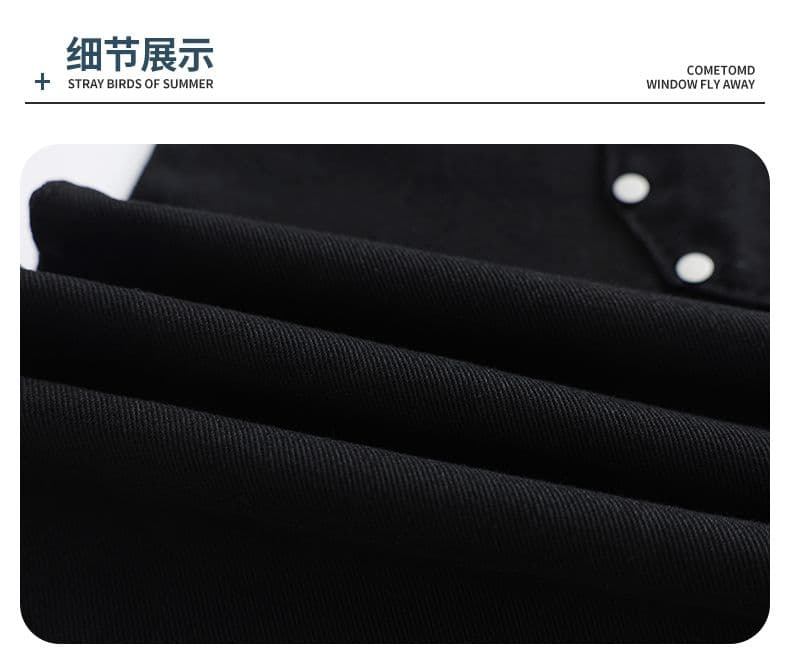 실사 2026 새로운 아메리칸 조수 브랜드 작은 모통이 칼 검정색 청바지 디스플레이 가오 시안 다리 길이 남녀 신축성 워시 물 바지 상세 이미지 13