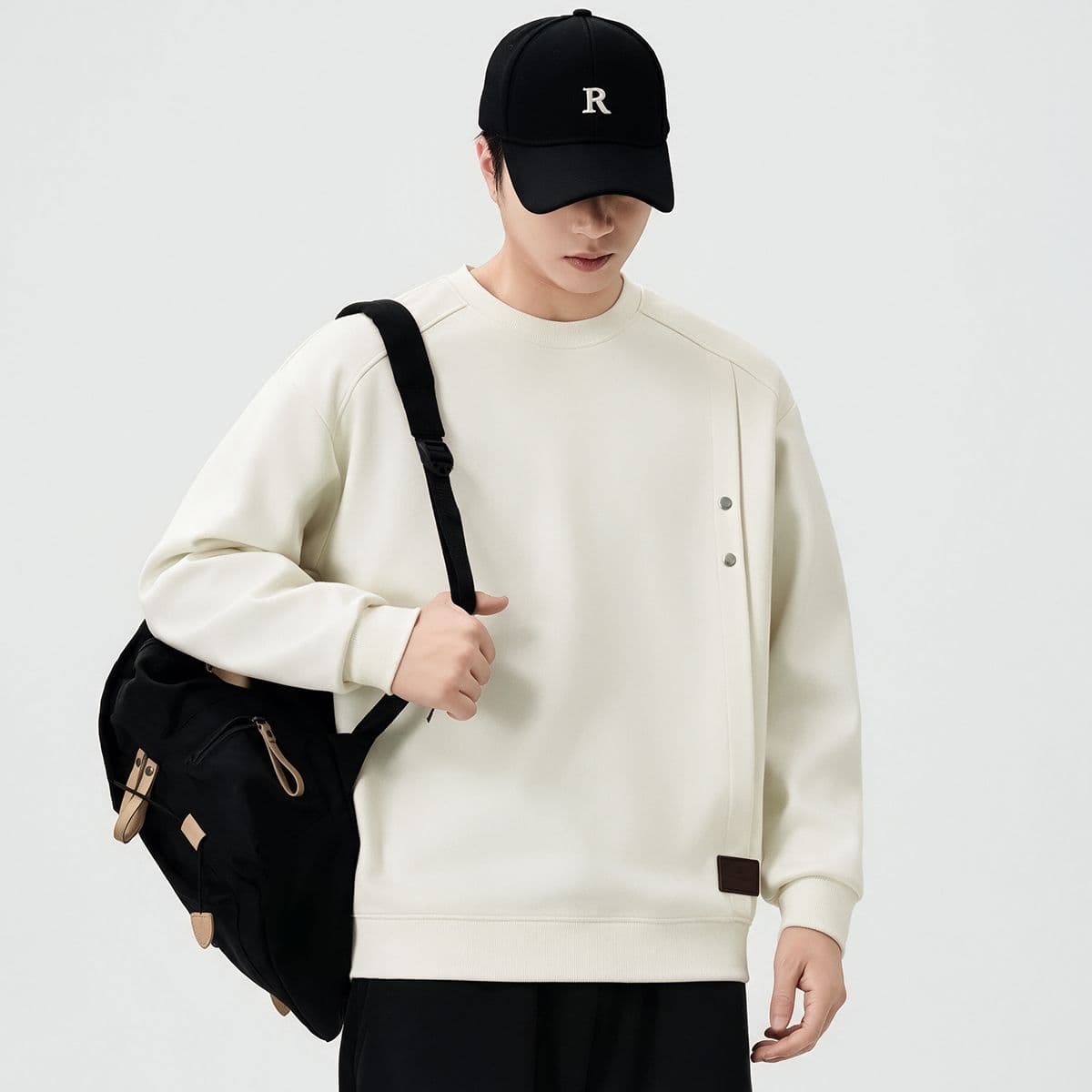 실사 가을 겨울 새로운 조수 브랜드 디자인 센스 라운드 넥 후드티 남성 풀오버 트렌드 와 성별 다용도 출퇴근 맨위