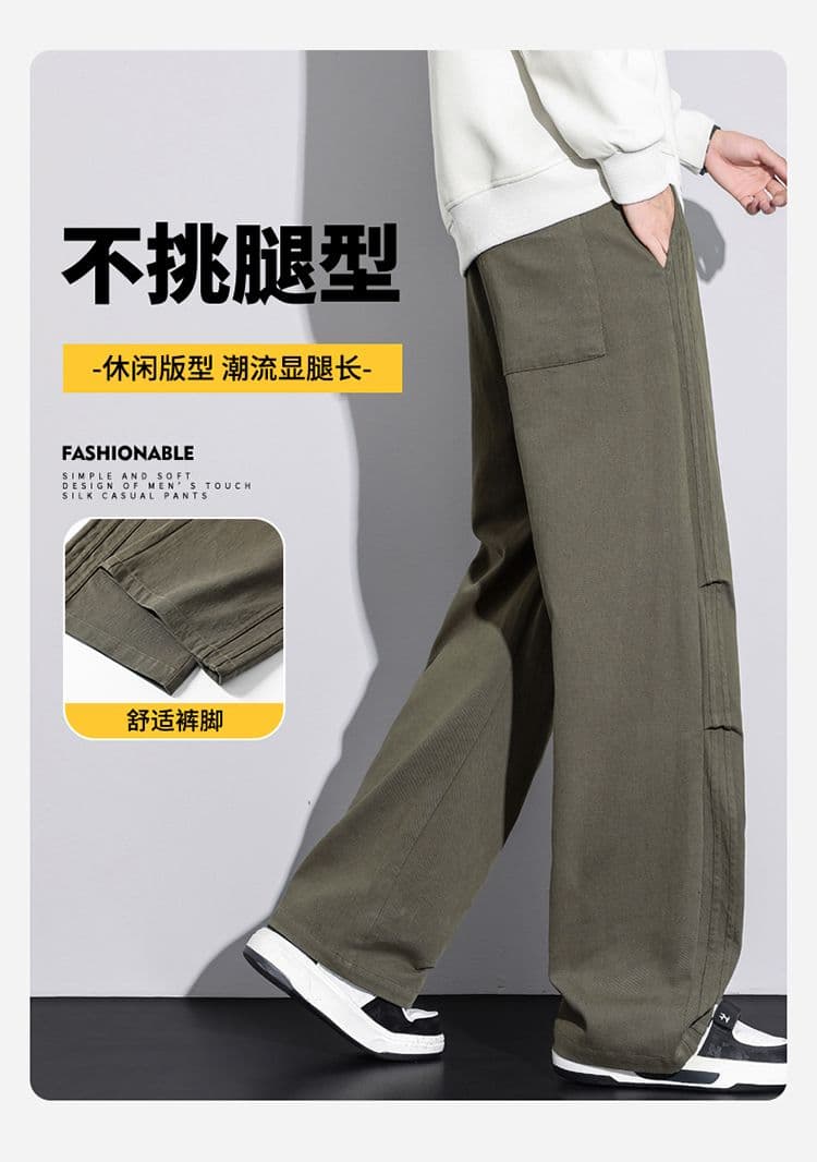 실사 가을 겨울 새로운 순면 아메리칸 높음 거리 주름 워싱 스트레이트 루즈핏 캐주얼 워크웨어 팬츠 상세 이미지 3