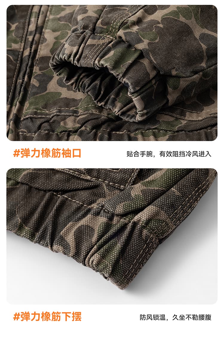 실사 2026 가을 겨울 새로운 아메리칸 조수 브랜드 레트로 워시 물 면 후드 재킷 남자 루즈핏 다용도 카모플라주 재킷 상세 이미지 10