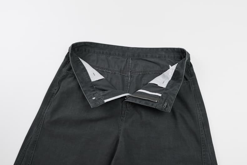 아메리칸 레트로 워싱 단추 디자인 모통이 칼 바지 남녀 루즈핏 조수 브랜드 cleanfit 넓은 다리 곡선 캐주얼 바지 상세 이미지 23