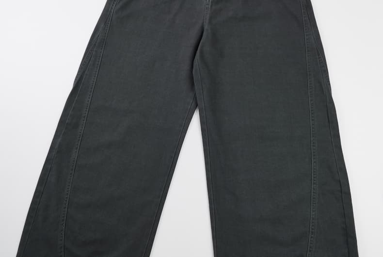 아메리칸 레트로 워싱 단추 디자인 모통이 칼 바지 남녀 루즈핏 조수 브랜드 cleanfit 넓은 다리 곡선 캐주얼 바지 상세 이미지 24