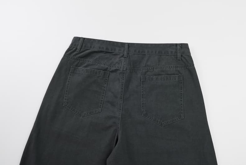 아메리칸 레트로 워싱 단추 디자인 모통이 칼 바지 남녀 루즈핏 조수 브랜드 cleanfit 넓은 다리 곡선 캐주얼 바지 상세 이미지 26