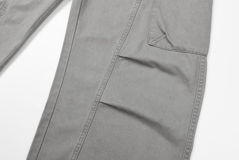 실사 아메리칸 레트로 워시 퇴색 한 패치워크 모통이 칼 바지 남녀 루즈핏 조수 브랜드 cleanfit 넓은 다리 곡선 캐주얼 바지 상세 이미지 26