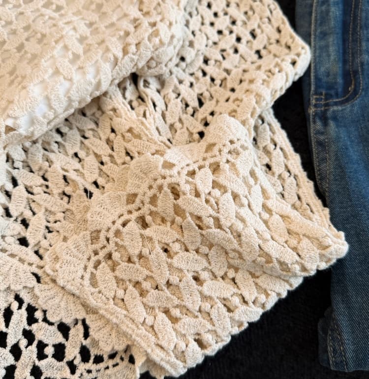 프랑스식 고급 센스 자수 홀로우 아웃 니트 스웨터 여성 여름 새로운 휴가 바람 캐주얼 자외선 차단 블라우스 니트 맨위 상세 이미지 17
