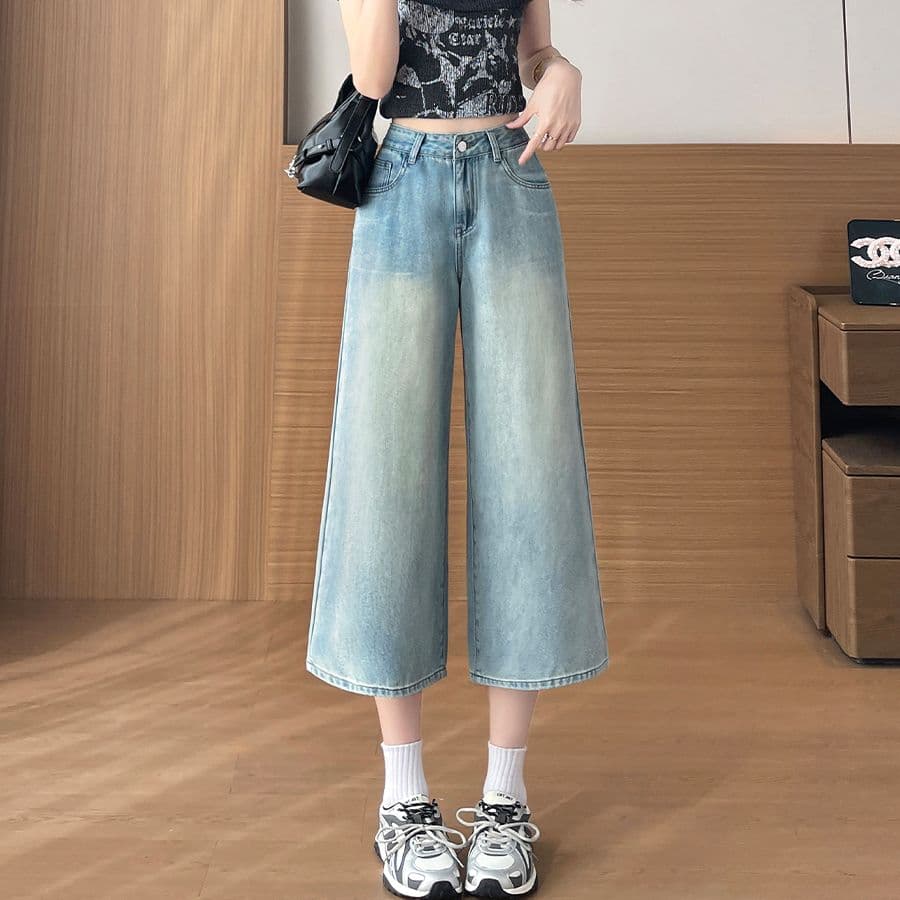 2026 여름 얇은 작은 키 마이크로 지방 mm 배 종류 몸 넓은 다리 7 분 할머니 바지 이미지 5