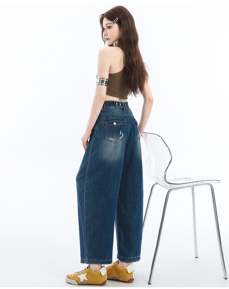 여름 새로운 라이 경기 서울 얇은 스타일 찢어진 부분 모통이 칼 데님 9부 바지 상세 이미지 15