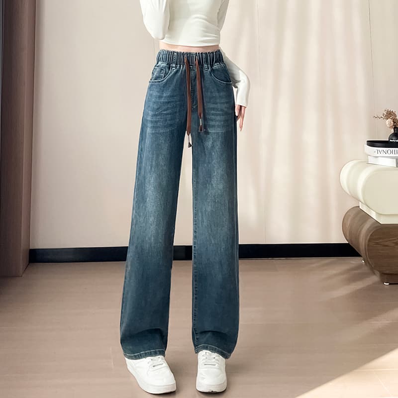 2026 이른 가을 새로운 중학생 데님 스트레이트 팬츠 이미지 2