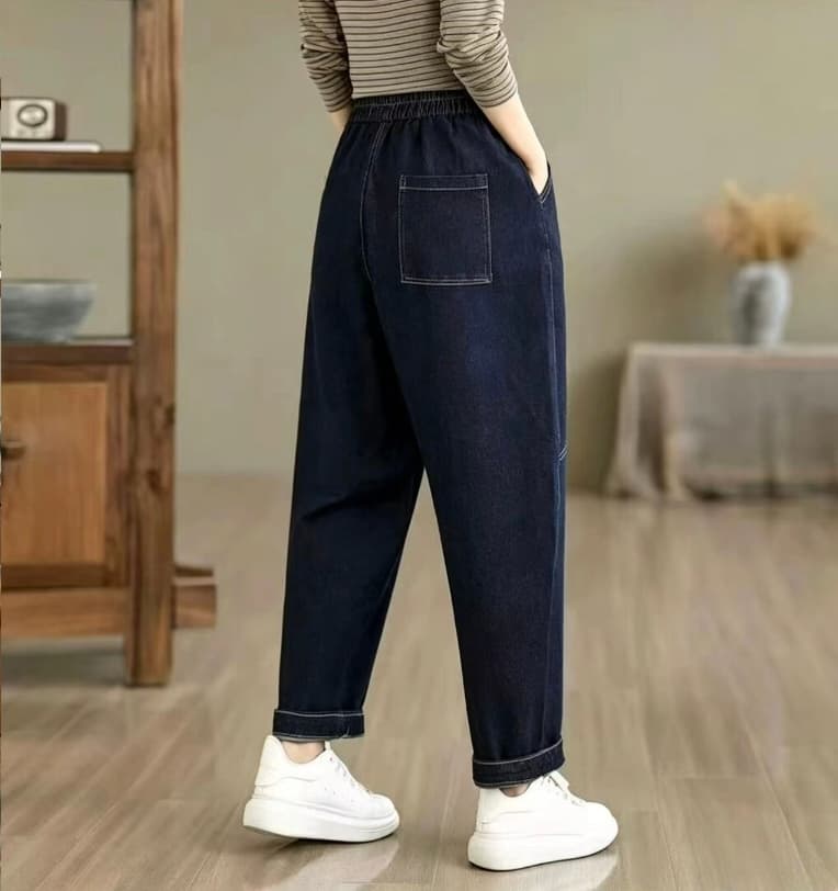 2026 가을 새로운 문예 바람 데님 하렘 바지 배기 바지 상세 이미지 6