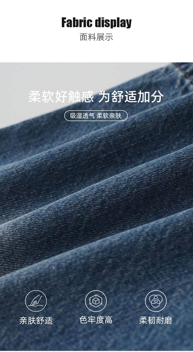 아메리칸 레트로 찢어진 부분 넓은 다리 데님 반바지 여름 새로운 루즈핏 지방 mm 표지 고기 작은 키 6 점 스트레이트 팬츠 상세 이미지 19