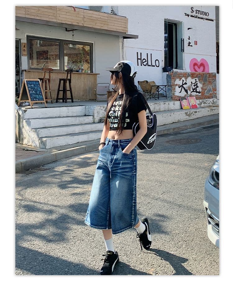 스타일 높음 거리 레트로 넓은 다리 7 점 청바지 여성 2026 새로운 하이웨이스트 슬림해 보이는 루즈핏 스트레이트 바지 상세 이미지 8