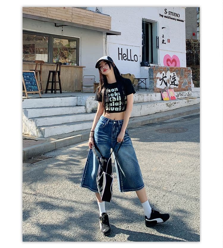 스타일 높음 거리 레트로 넓은 다리 7 점 청바지 여성 2026 새로운 하이웨이스트 슬림해 보이는 루즈핏 스트레이트 바지 상세 이미지 5