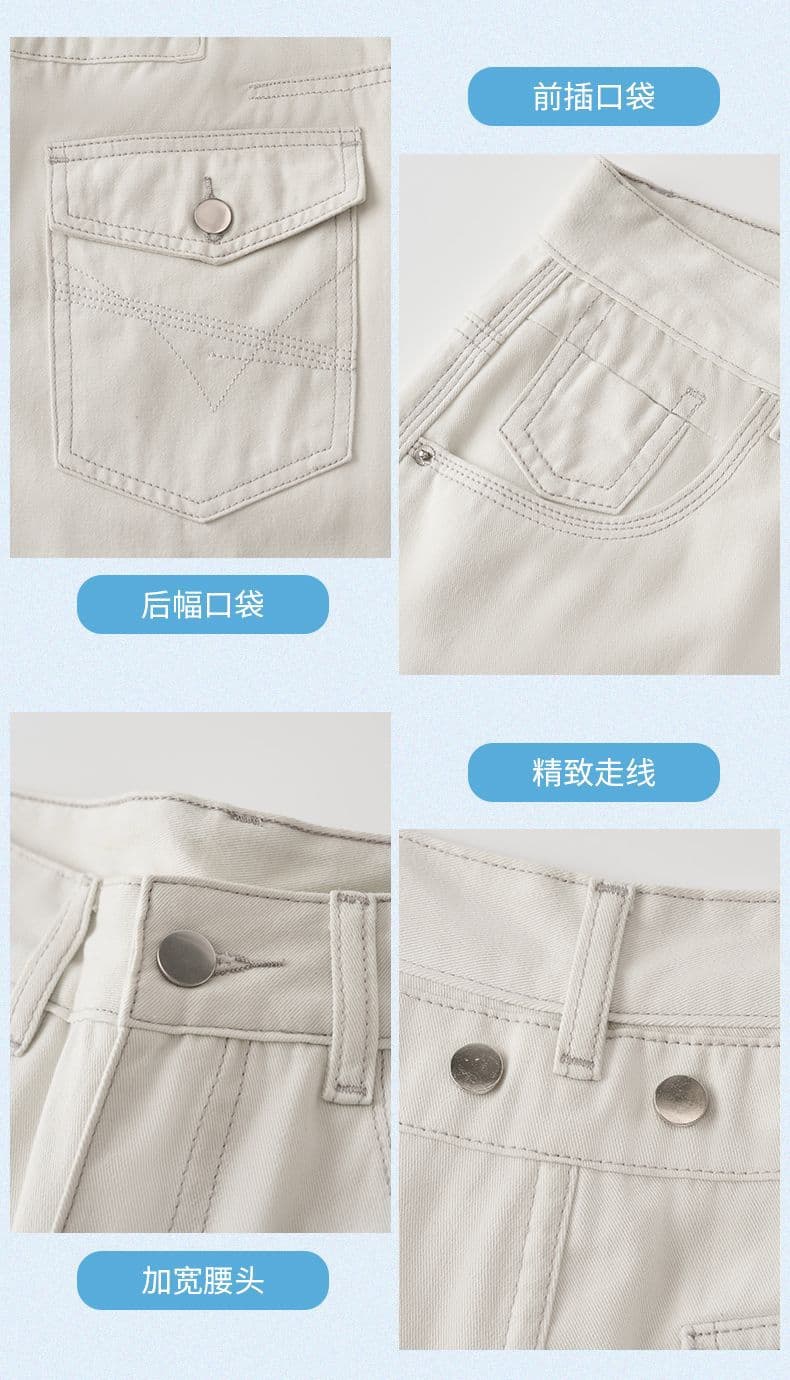 아메리칸 레트로 항구 바람 루즈핏 와이드 레그 팬츠 다용도 도루 센스 스트레이트 7부 바지 작은 키 청바지 여성 상세 이미지 18