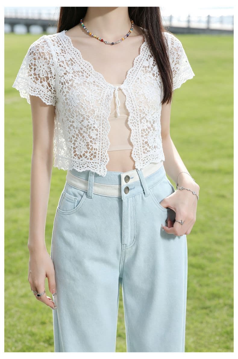 여성 의류 데님 와이드 레그 팬츠 하늘색 배색 더블 버클 하이웨이스트 도루 센스 루즈핏 스트레이트 바닥 청소 청바지 상세 이미지 12