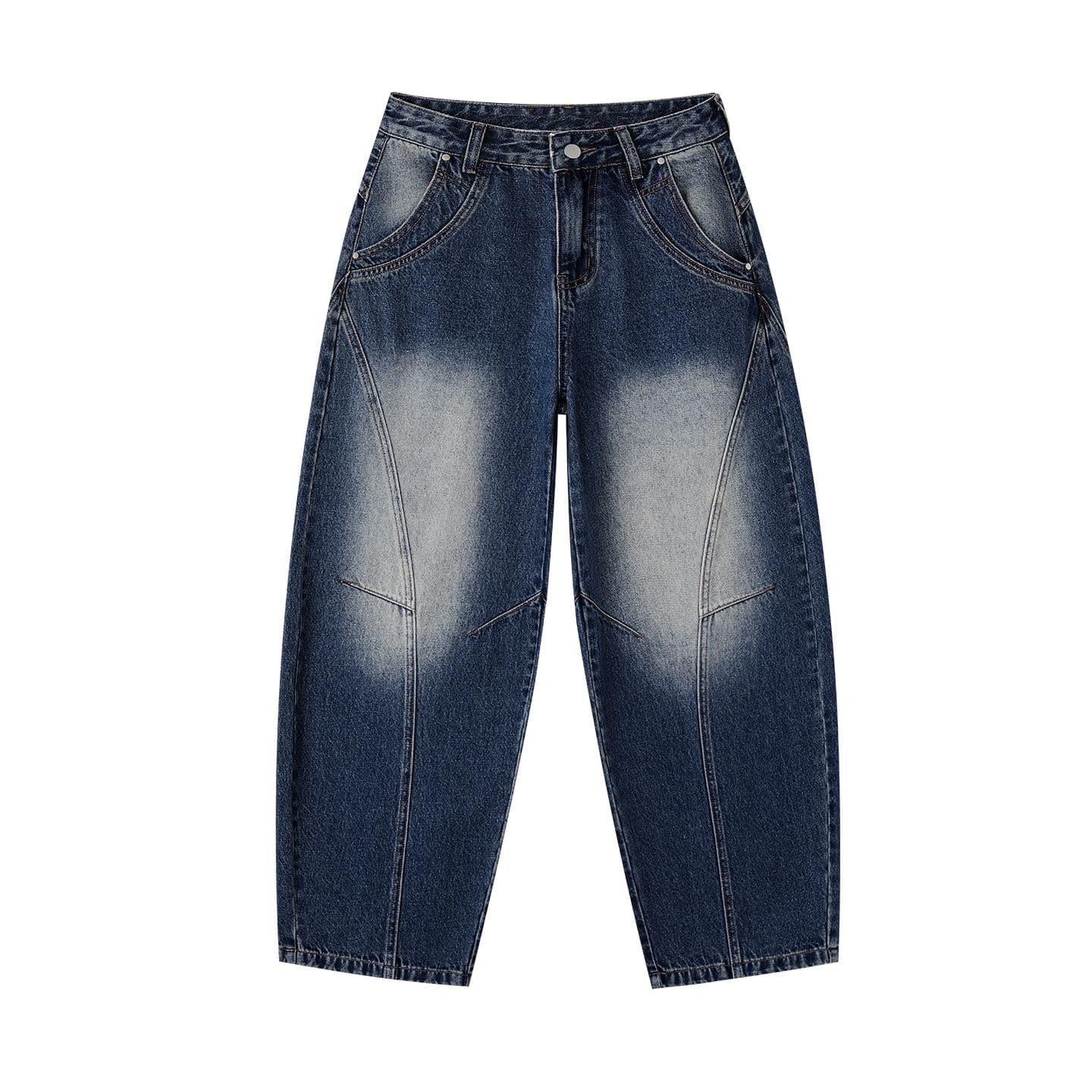 아메리칸 레트로 루즈핏 모통이 칼 청바지 여성 가을 새로운 하이웨이스트 슬림해 보이는 아니요 막대기 다리 바닥 청소 바지 와이드 레그 팬츠 어린이 이미지 5
