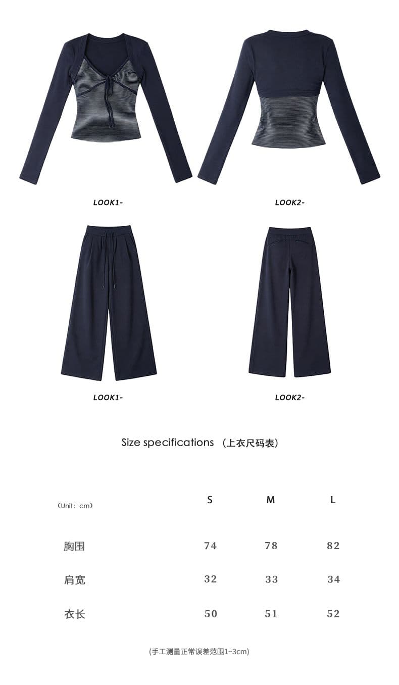 해군 로우 웨이스트 넓은 다리 캐주얼 웨이 바지 여성 2026 가을 새로운 루즈핏 느긋한 굴곡 캐주얼 운동 긴 바지 상세 이미지 9