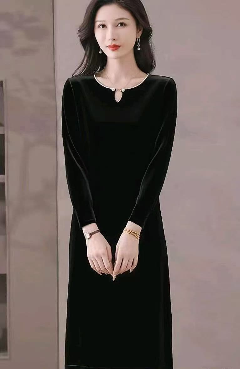 모유 수유 새로운 가을 겨울 중간 길이 루즈핏 두꺼운 양모 니트 기본 셔츠 반하이넥 다용도 수유 드레스 상세 이미지 3