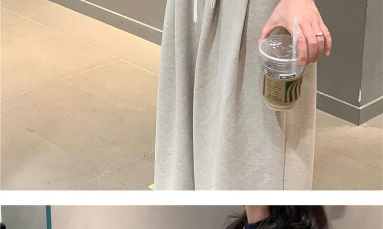 모유 수유 가을 겨울 라운드 넥 레트로 후드티 루즈핏 고유 한 슈퍼 잘 생긴 수유 스트라이프 맨위 오트밀 색상 바지 상세 이미지 19