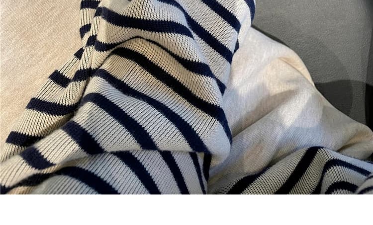 모유 수유 가을 겨울 라운드 넥 레트로 후드티 루즈핏 고유 한 슈퍼 잘 생긴 수유 스트라이프 맨위 오트밀 색상 바지 상세 이미지 39