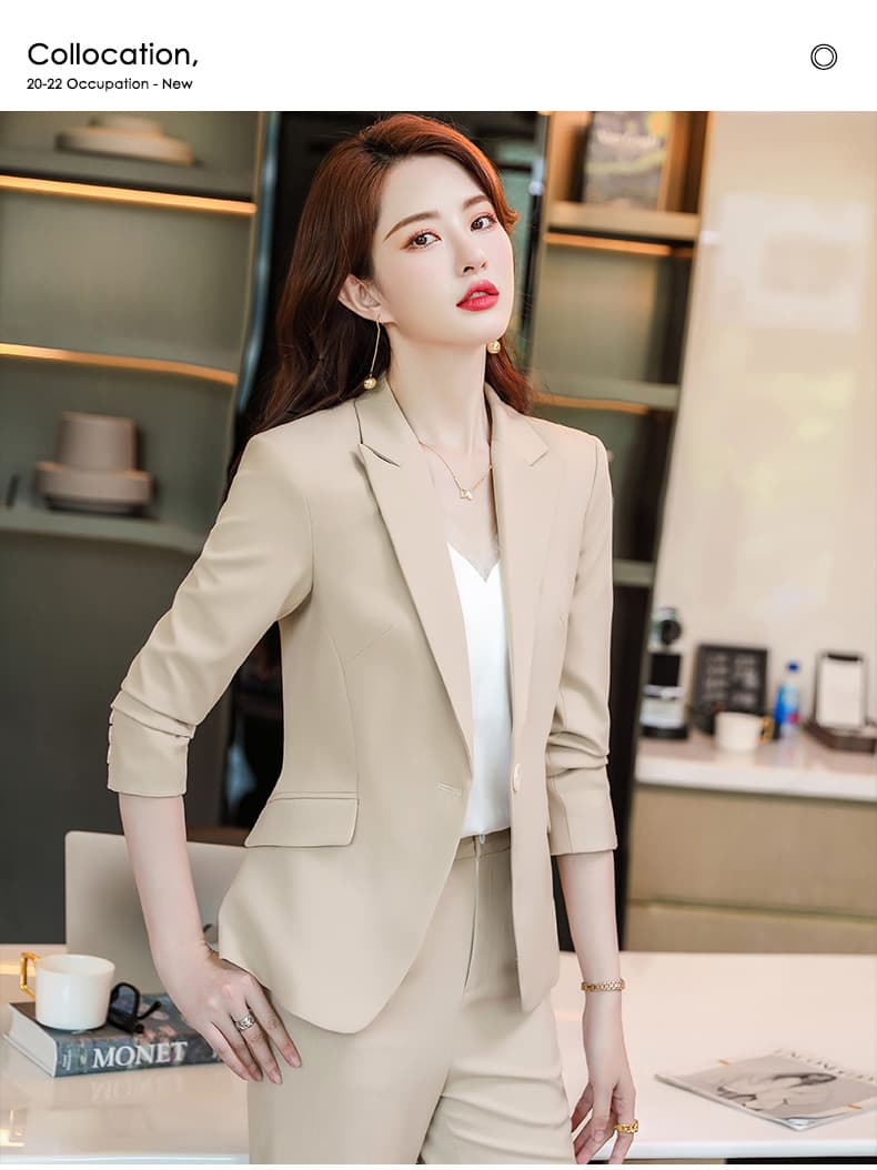 이른 가을 경력 정장 세트 여성 얇은 스타일 중간 소매 품격 긍정적 인 로드 중 7부 소매 정장 재킷 작업복 상세 이미지 14