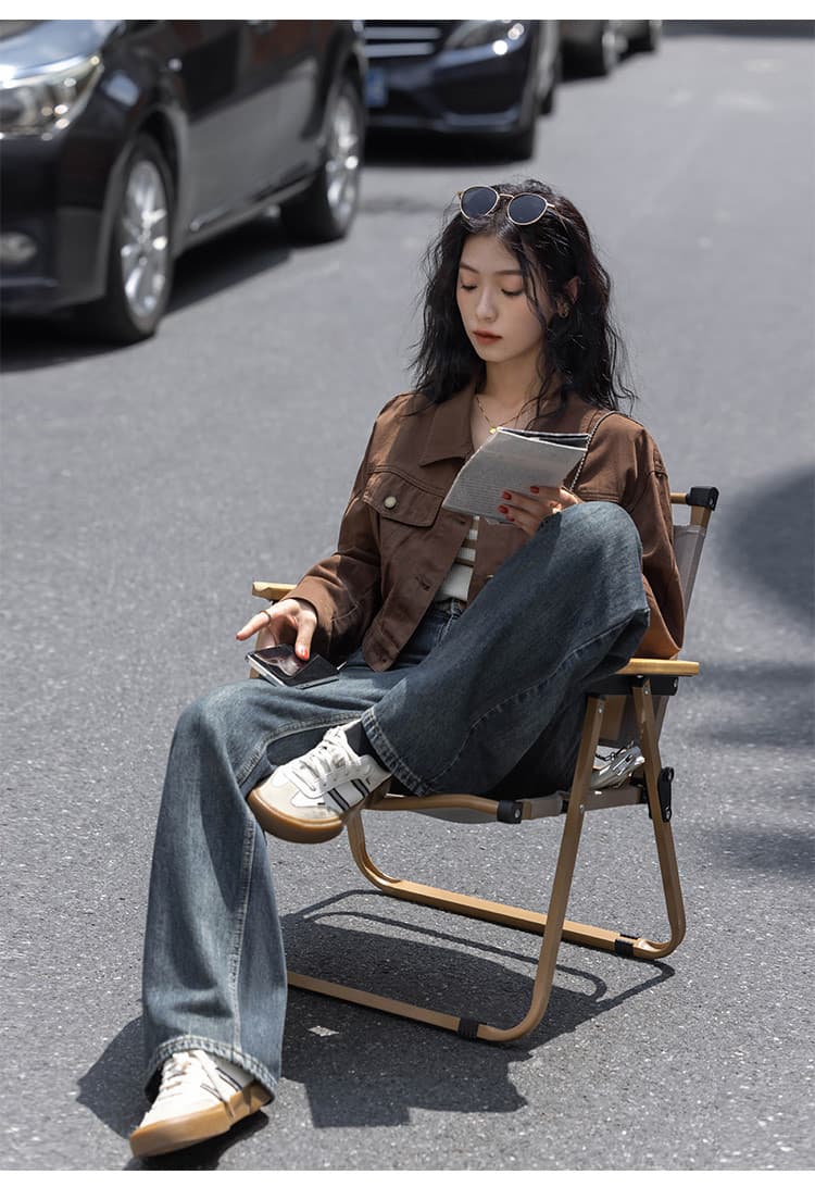 아름다움 라드. 바람 커피 색상 긴팔 여성 코트 2026 봄 가을 새로운 작은 키 슬림해 보이는 쇼트 스타일 워크웨어 재킷 맨위 상세 이미지 11