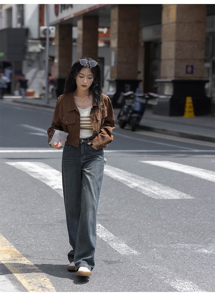 아름다움 라드. 바람 커피 색상 긴팔 여성 코트 2026 봄 가을 새로운 작은 키 슬림해 보이는 쇼트 스타일 워크웨어 재킷 맨위 상세 이미지 14