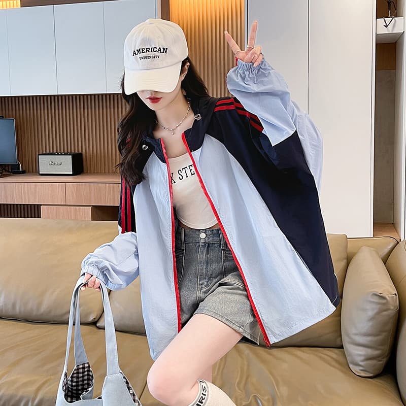 야외 루즈핏 후드 자외선 차단 봄 여름 남녀 2026 새로운 캐주얼 운동 다용도 얇은 코트 차가운 센스 자외선 차단 복 이미지 3