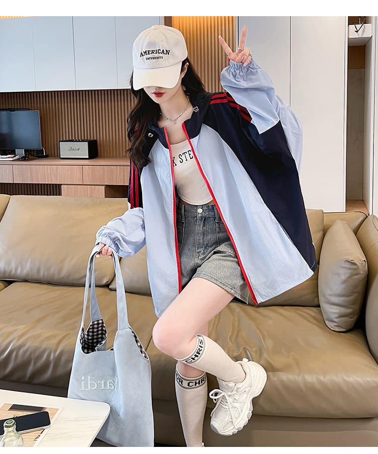 야외 루즈핏 후드 자외선 차단 봄 여름 남녀 2026 새로운 캐주얼 운동 다용도 얇은 코트 차가운 센스 자외선 차단 복 상세 이미지 11