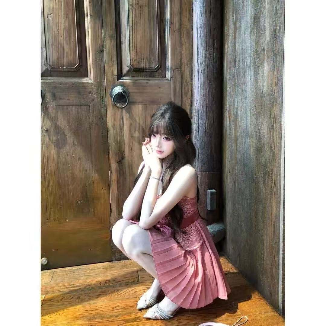 린 린 있음 바쁜 복숭아 그것 악마 악마 고대 조기 슬립 무거운 작업 레이스 슬림해 보이는 나비 매듭 플리츠 드레스 상세 이미지 1