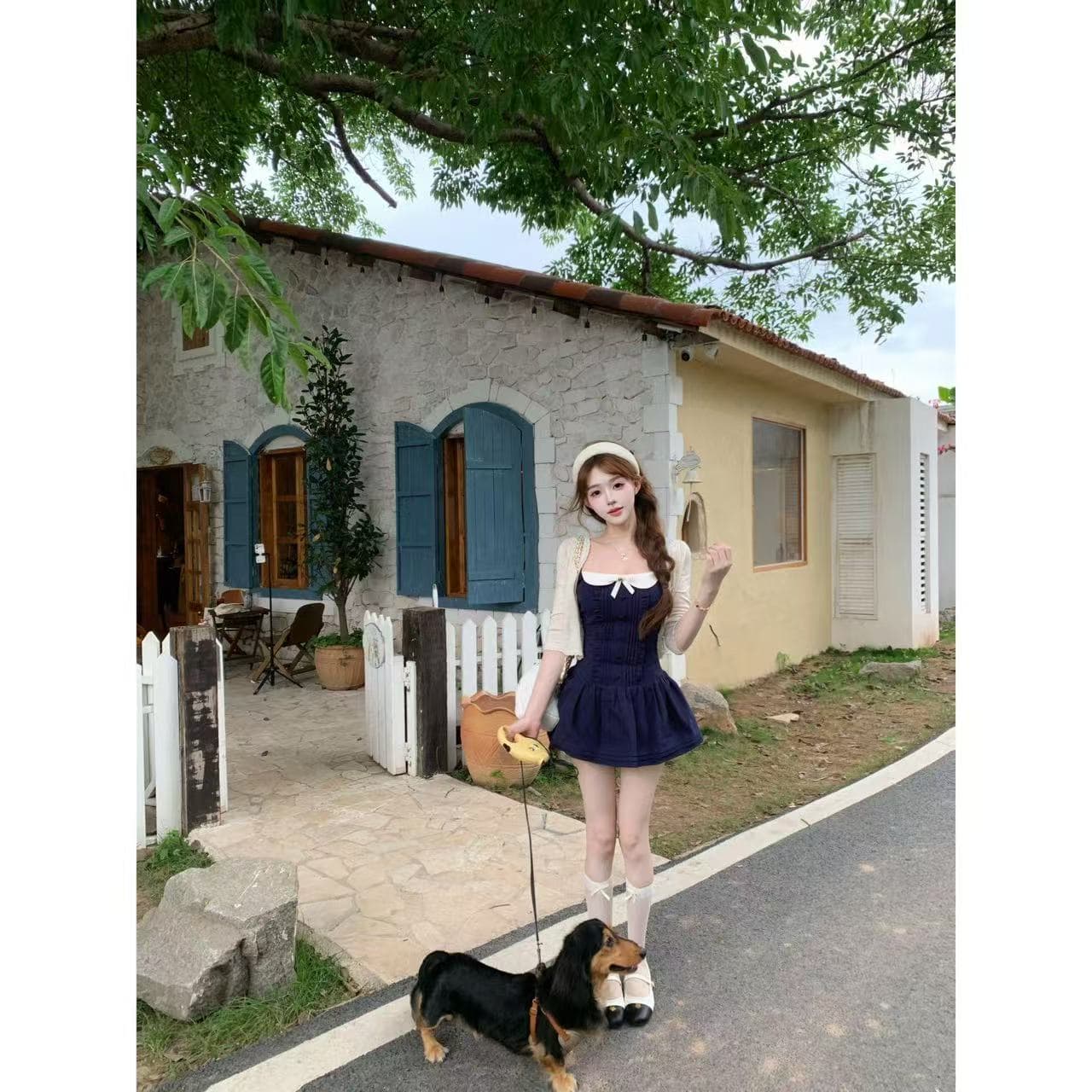 루이 茜 웨이 Sher S 남쪽 법 일기 봄 여름 천 금빛 바람 오리지널 작은 대중 디자인 오픈 가디건 드레스 r3778w 상세 이미지 1