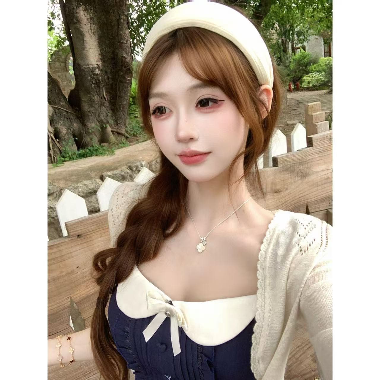 루이 茜 웨이 Sher S 남쪽 법 일기 봄 여름 천 금빛 바람 오리지널 작은 대중 디자인 오픈 가디건 드레스 r3778w 상세 이미지 4
