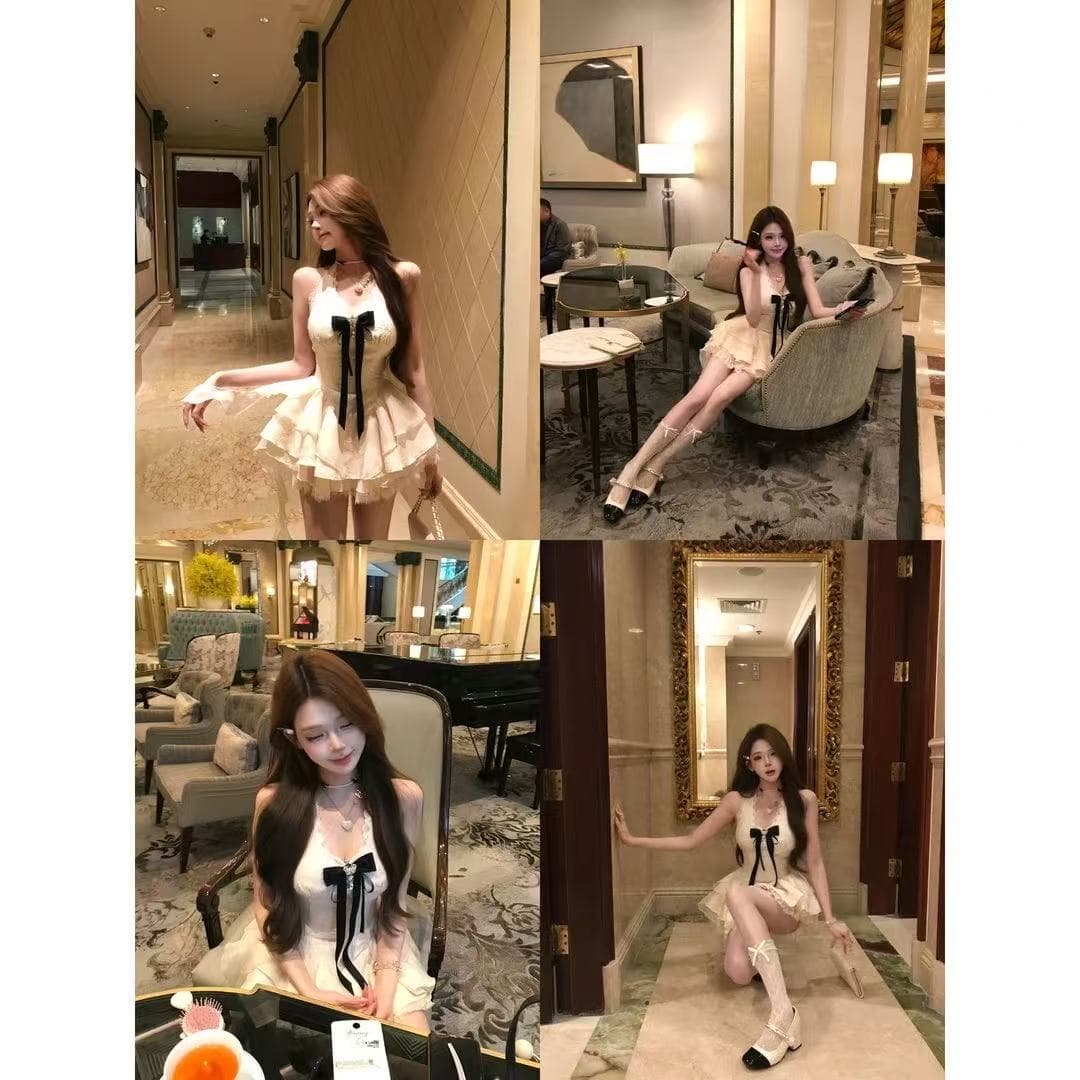 루이 茜 웨이 Sher S 안개 섬 편지 봄 여름 새로운 천 금빛 바람 오리지널 작은 대중 디자인 드레스 r7152f 이미지 2