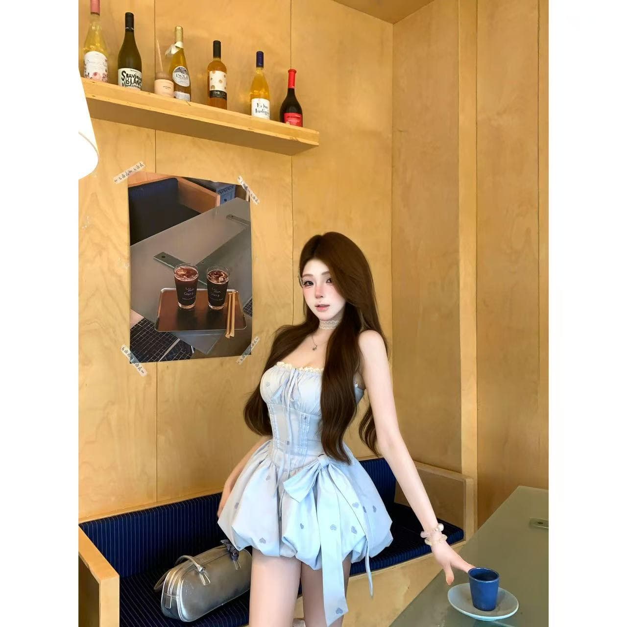 루이 茜 웨이 Sher S 사랑 페이지 봄 여름 달콤함 귀여운 오리지널 작은 대중 디자인 드레스 r50050x 이미지 3