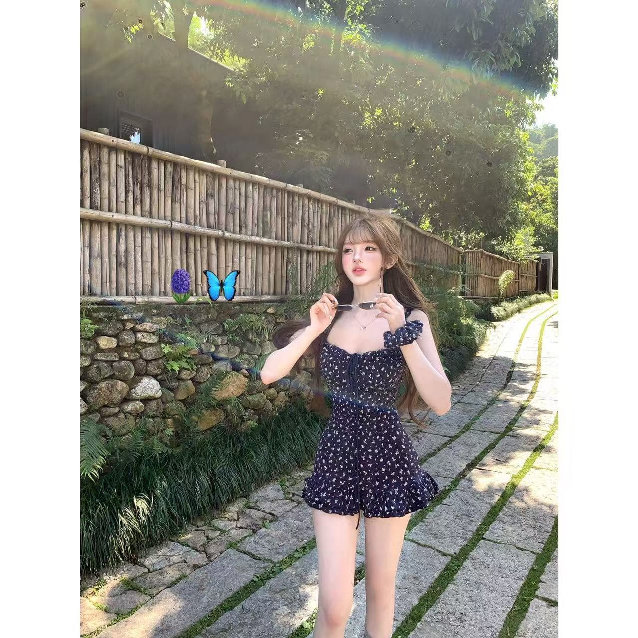 루이 茜 웨이 Sher S 한 부서 소녀 여름 새로운 휴가 전원 바람 드레스 오픈 가디건 r2693-1l 상세 이미지 1