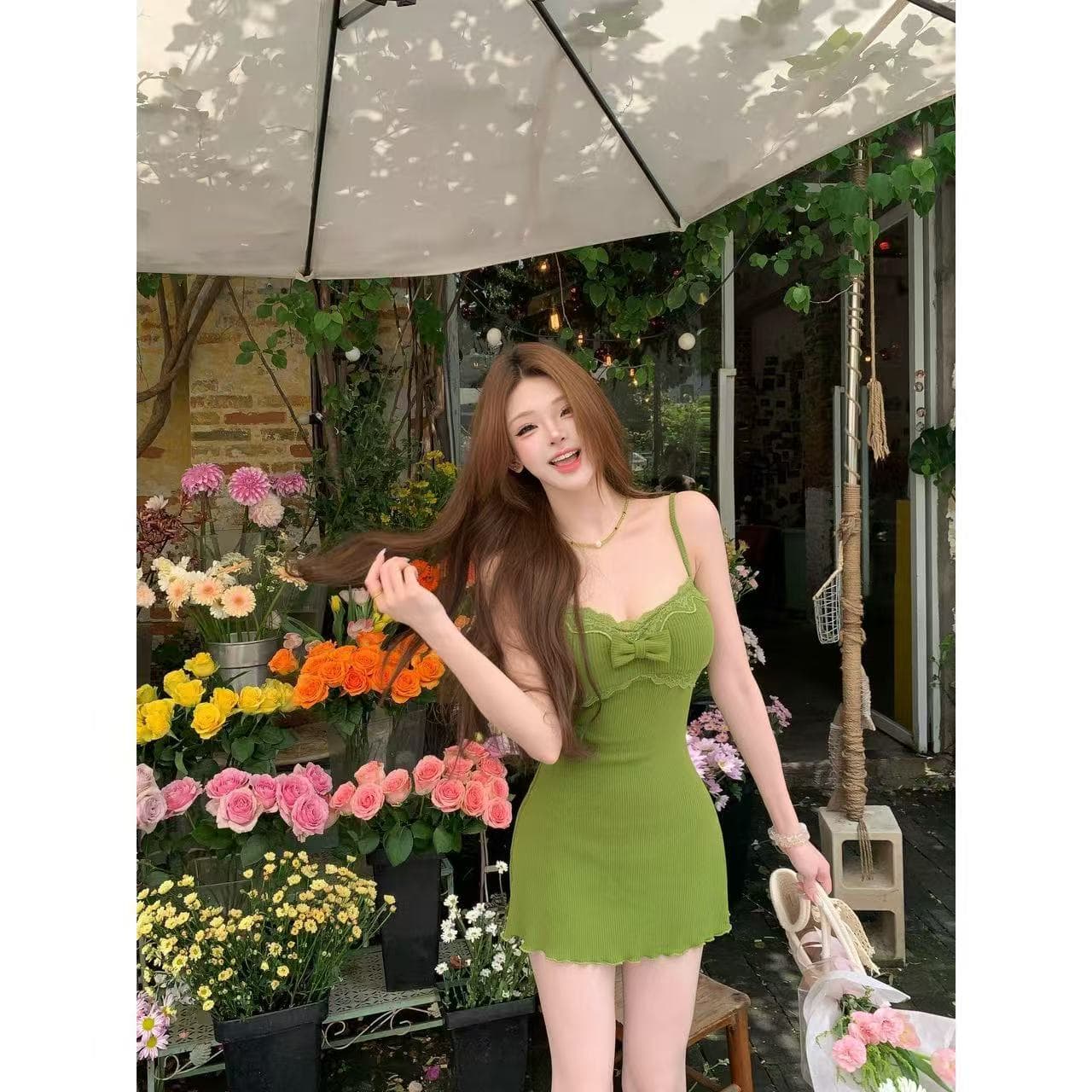 루이 茜 웨이 Sher S miu 부서 미스 여름 새로운 순수한 욕망 바람 드레스 셔츠 r9463d 상세 이미지 6