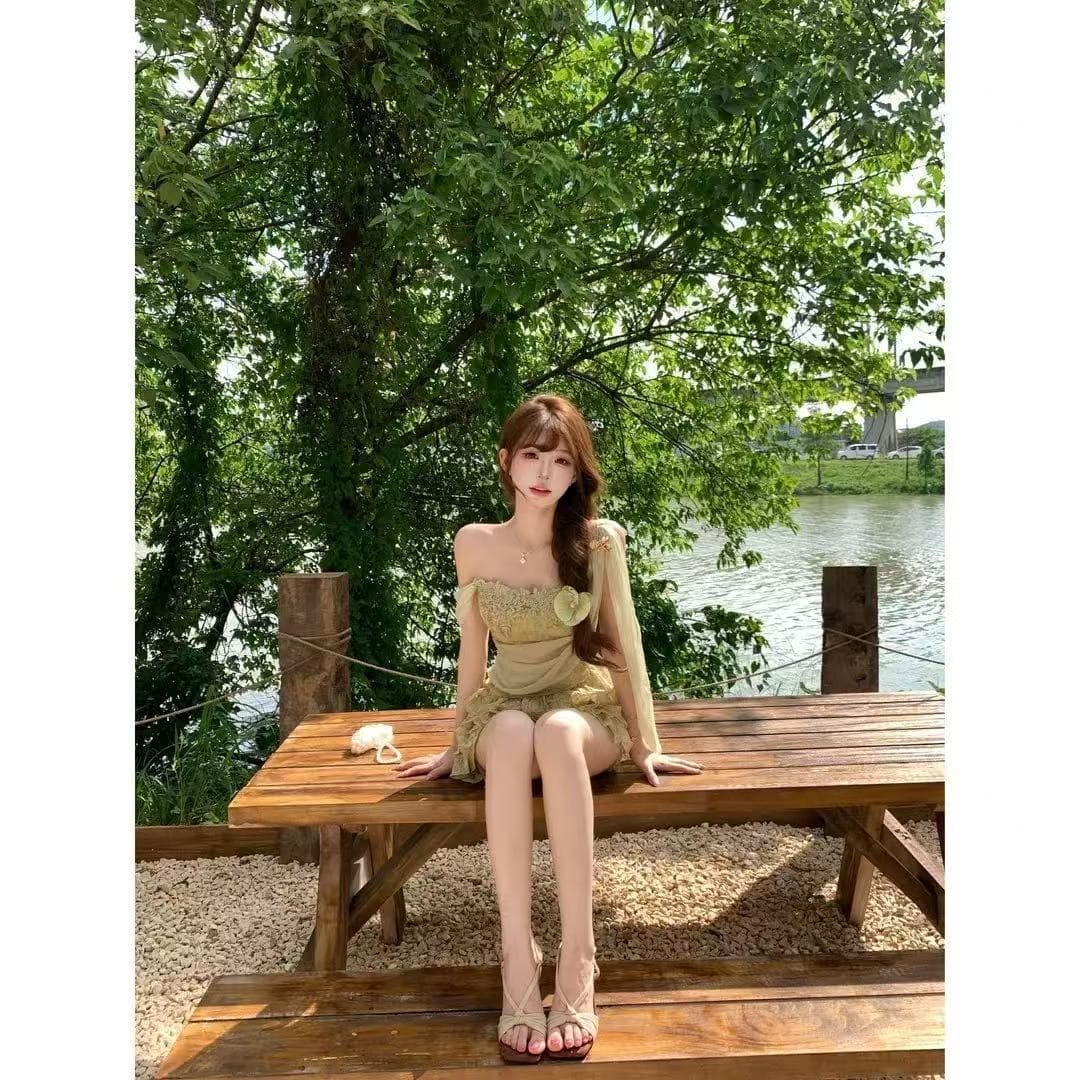 루이 茜 웨이 Sher S 얕은 풀 깨진 꿈 여름 레트로 스타일 작은 대중 디자인 드레스 r66682h 이미지 4