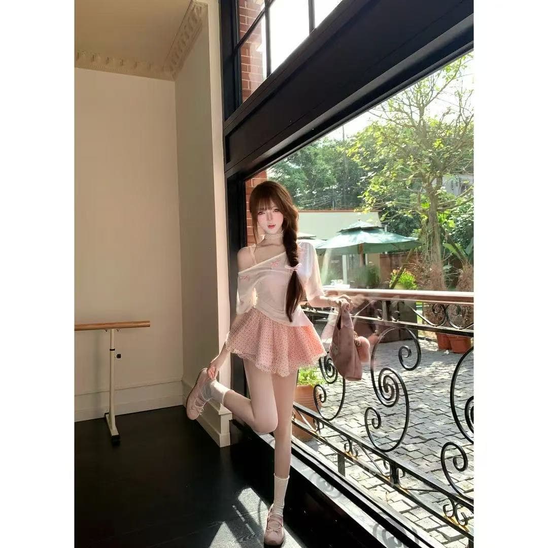 루이 茜 웨이 Sher S 구름 다이안 빛 소문 여름 귀여운 바람 작은 대중 디자인 맨위 드레스 r7199-1f 상세 이미지 1