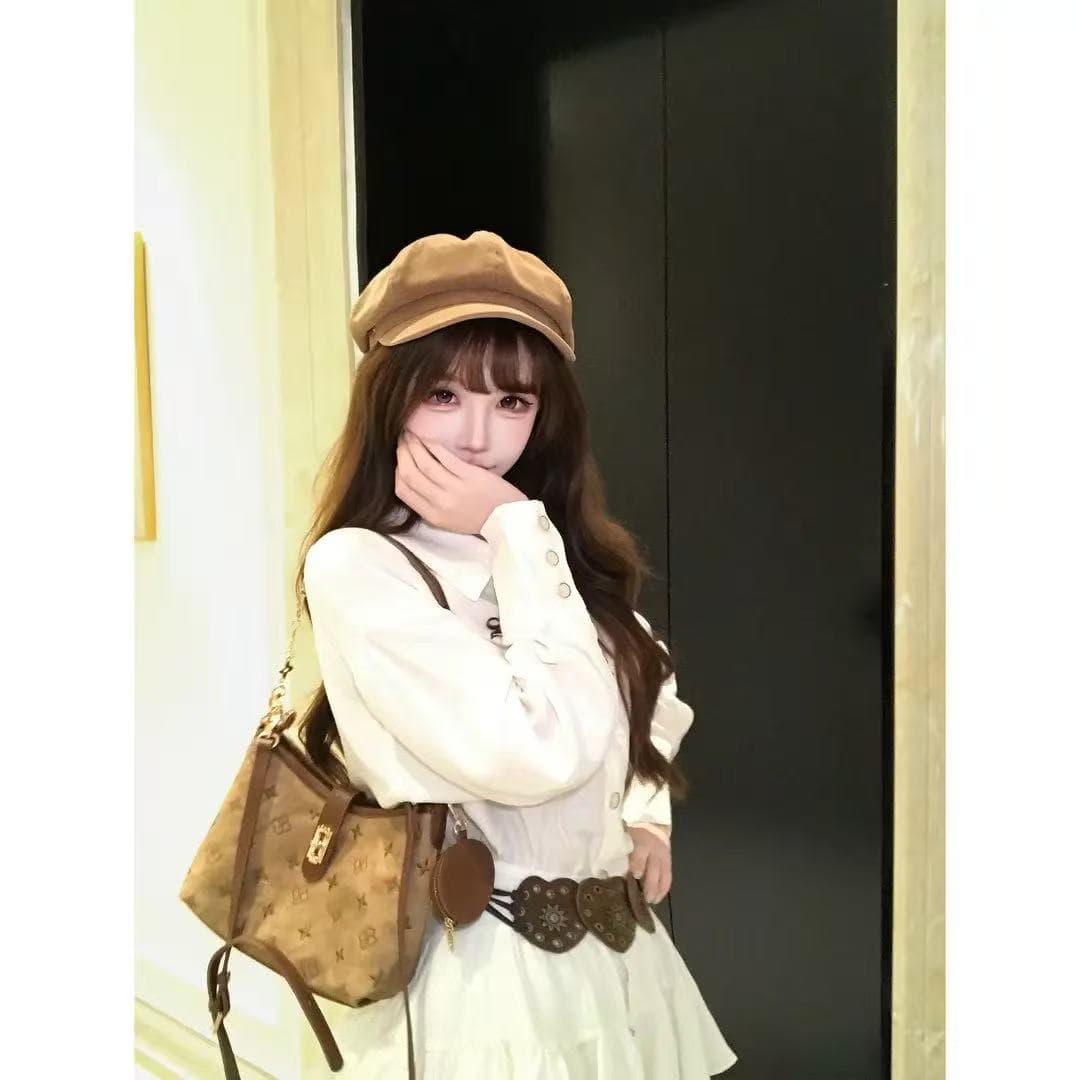 루이 茜 웨이 Sher S 우유 찹쌀 달콤한 자매 이른 가을 캐주얼 바람 작은 대중 디자인 긴팔 맨위 반 스커트 r66912h 상세 이미지 2