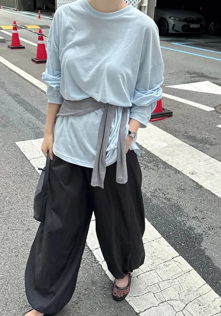 하이웨이스트 할란 조거 바지 2 색 선택 사항 상세 이미지 22