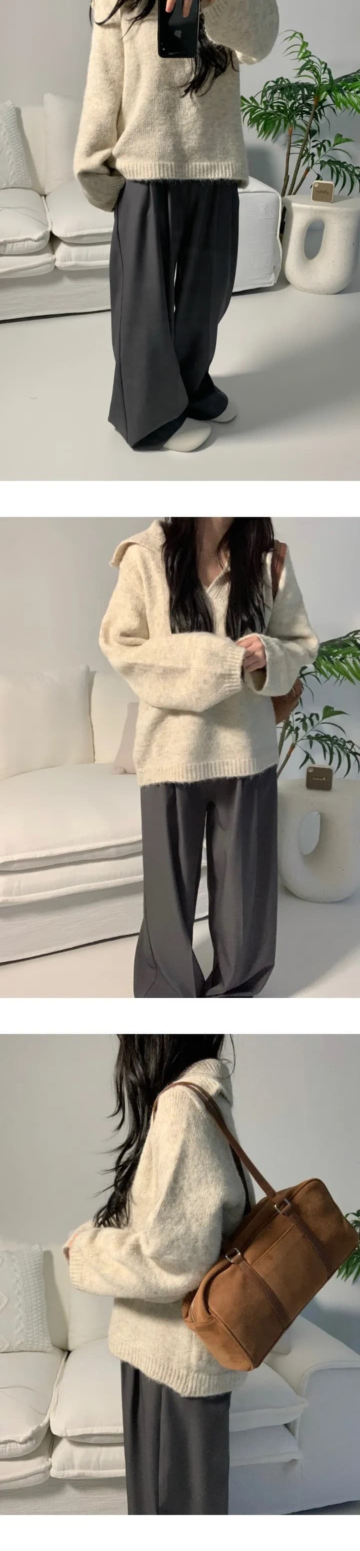 여름 롱 코트 측면 밴딩 와이드 레그 팬츠 상세 이미지 12