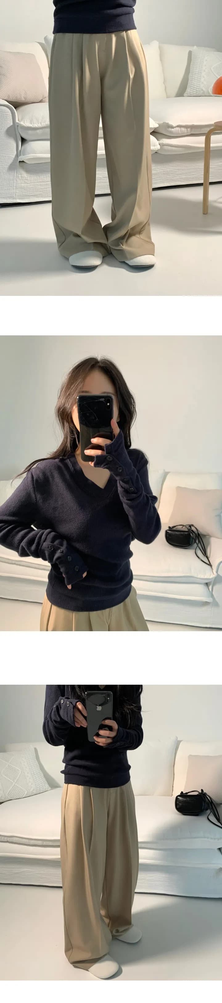 여름 롱 코트 측면 밴딩 와이드 레그 팬츠 상세 이미지 18