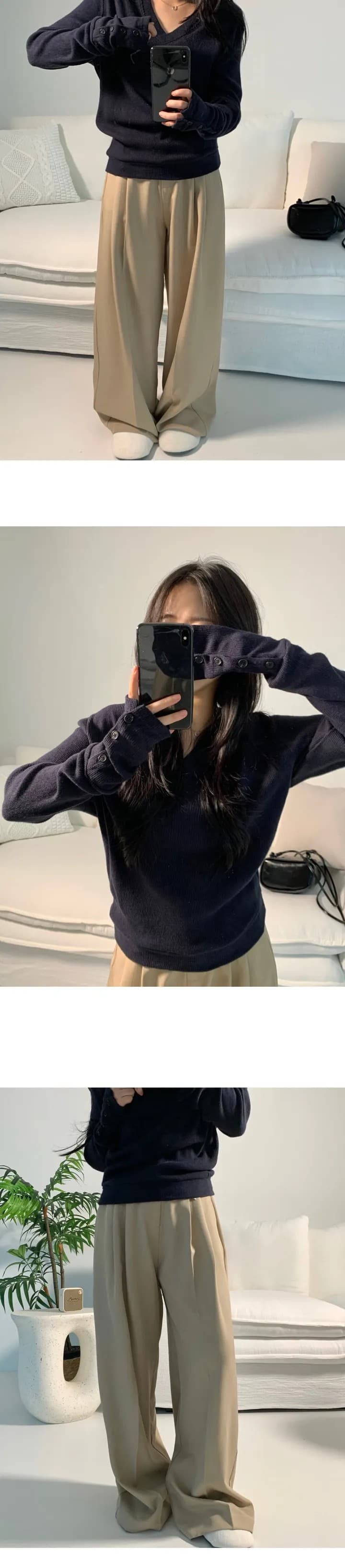 여름 롱 코트 측면 밴딩 와이드 레그 팬츠 상세 이미지 21