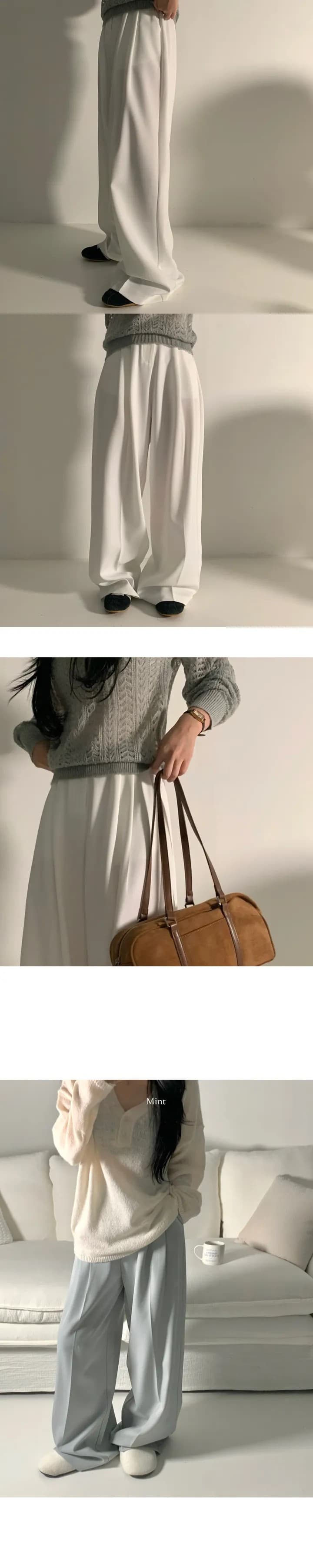여름 롱 코트 측면 밴딩 와이드 레그 팬츠 상세 이미지 30