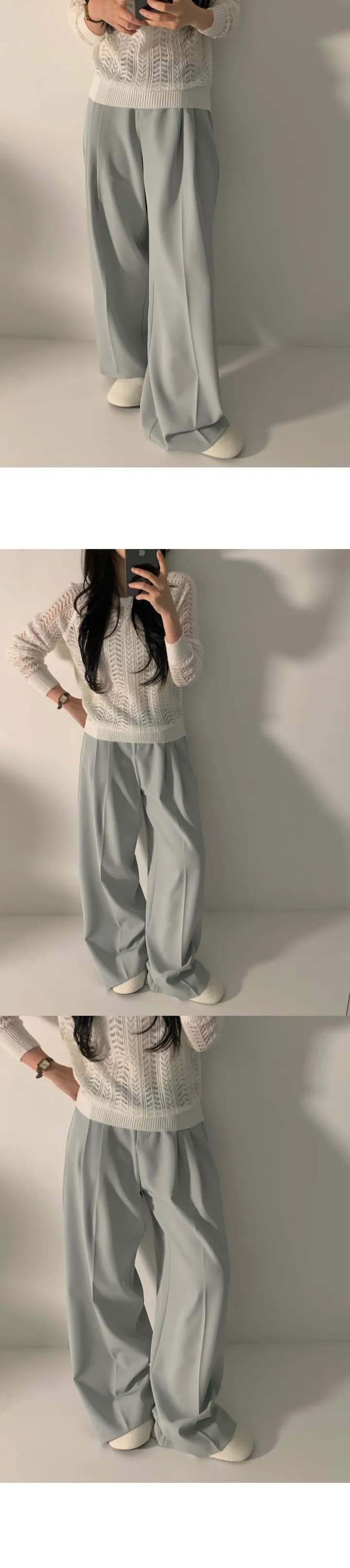 여름 롱 코트 측면 밴딩 와이드 레그 팬츠 상세 이미지 33