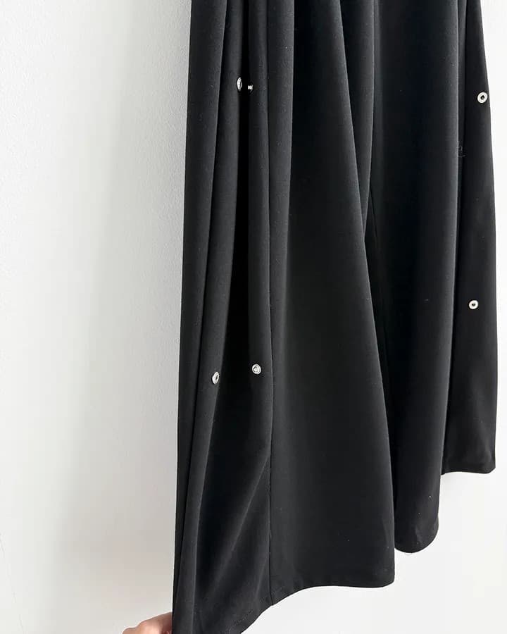 은 버클 v Pleat 허리밴드 넓은 다리 훈련 바지 상세 이미지 22